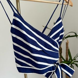 Alice & Olivia / Navy-White Striped Crop / Size 2